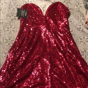 Red sequin dress